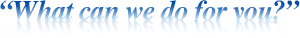 What can we do for you?